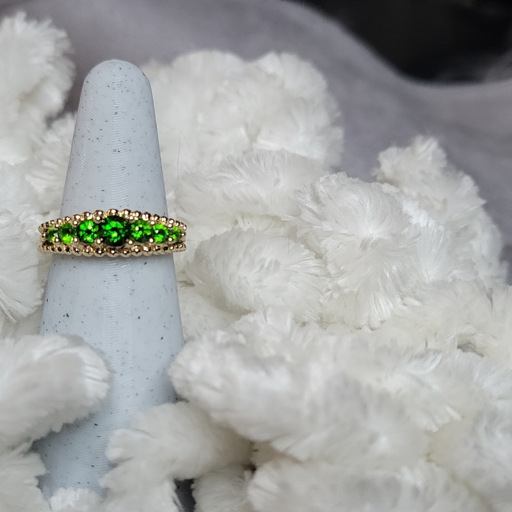 Stunning 14K Yellow Gold Imperial Russian Diopside Ring